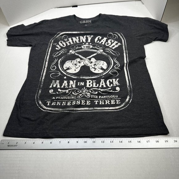 Cash Men's Size Medium Johnny Cash Tee Shirt Black Preowned - Picture 8 of 10